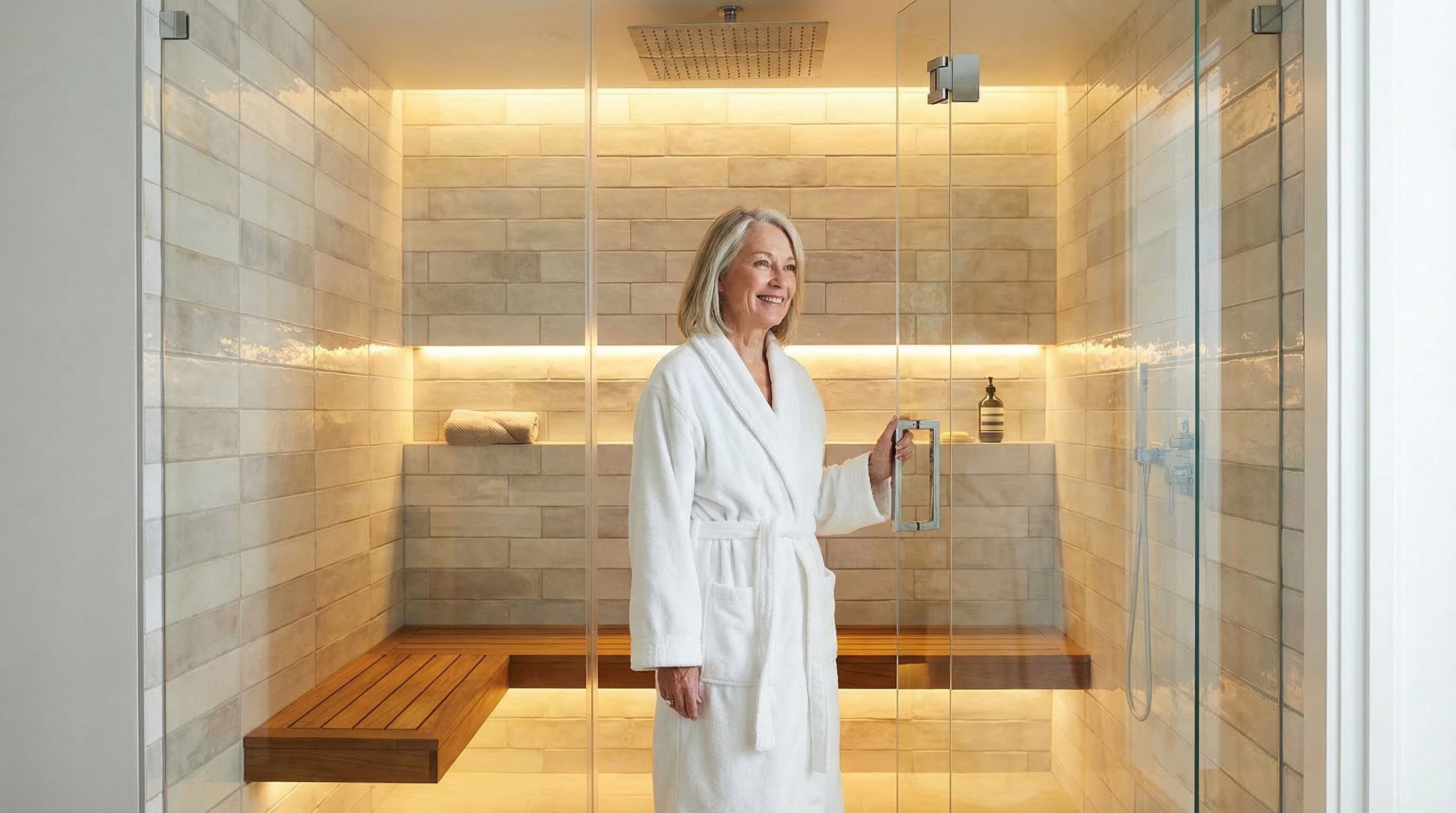 Modern walk-in shower